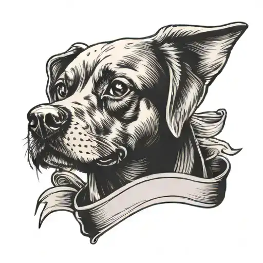 A Dog Holding A Banner