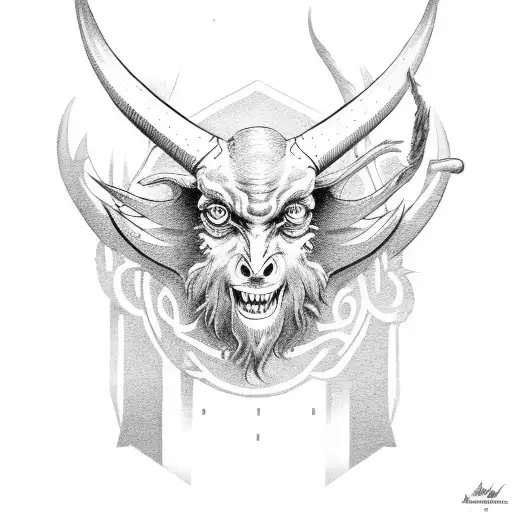 Baphomet Head With Cool Background