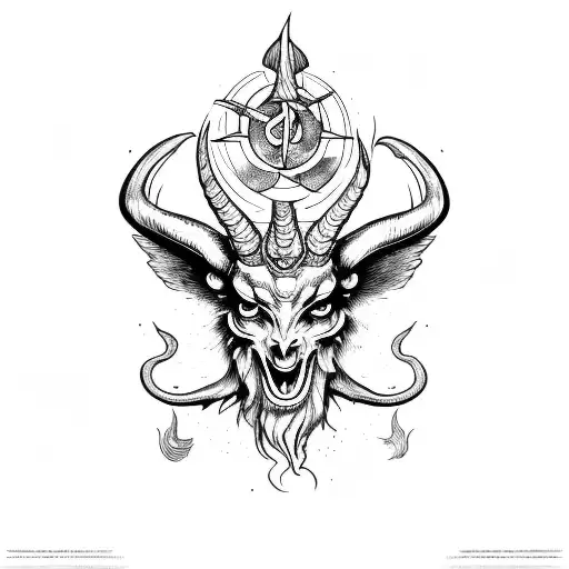 Baphomet Head With Cool Background