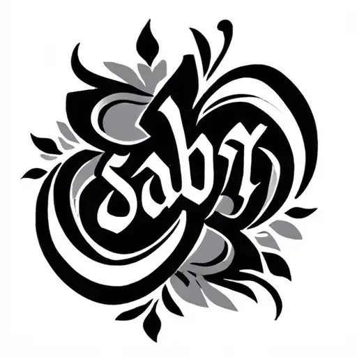 Jaipuri Design Elements With The Persian Word 'Sabr'