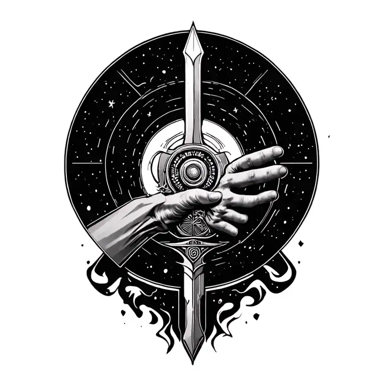 Change Background To Simple Fine Astral Circle Line And Change To Open Hand Keepout Weapon