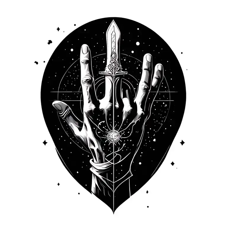 Change Background To Simple Fine Astral Circle Line And Change To Open Hand Without Weapon