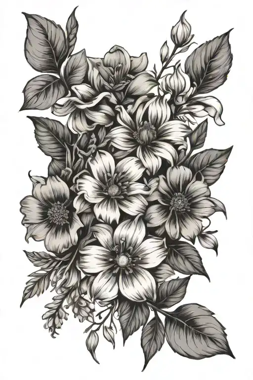 Birth Month Wild Flowers Intertwined