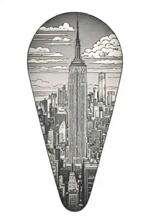 Girl In Front Of The Empire State Building