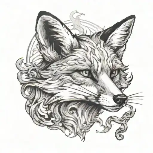 Fox Smoking A Joint Surrounded By Smoke