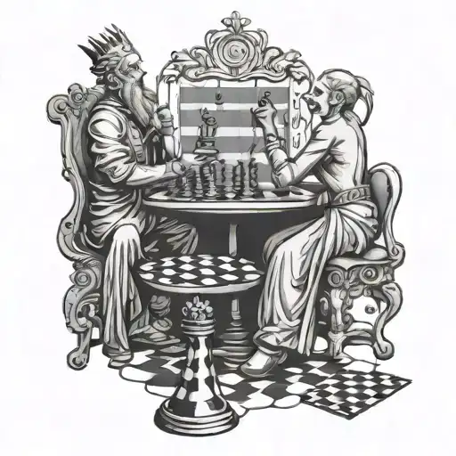 Lord And The Devil Playing Chess
