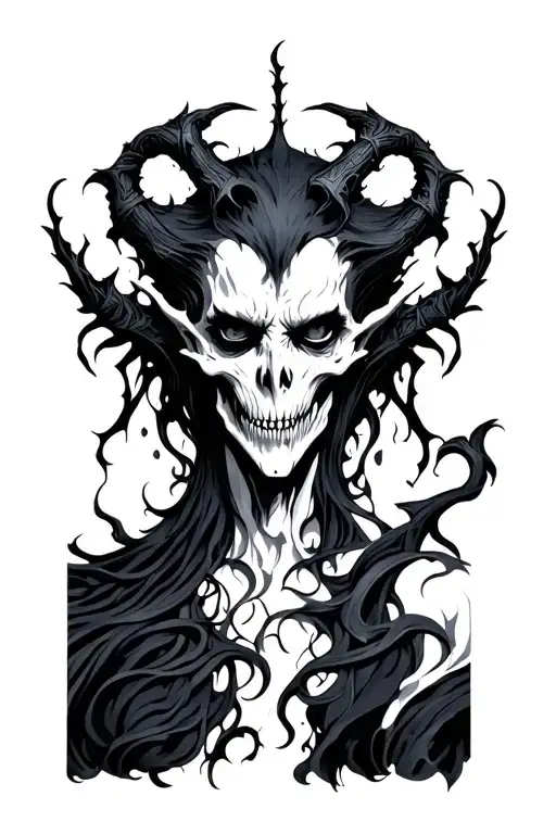 Dark Demonic Blackwork Design