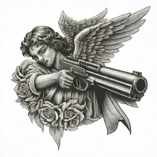 Angel And Gun Shooting