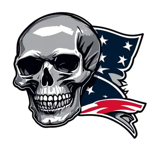 New England Patriots Logo But Skull