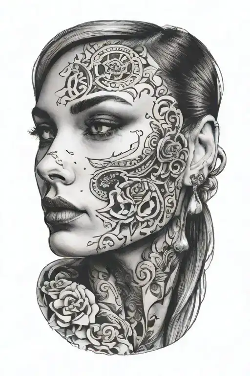 Half Face Potrait Woman