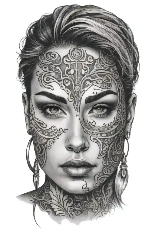 Half Face Potrait Woman