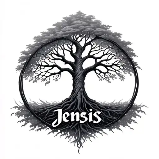 Tree Of Life With The Word Jenesis Underneath