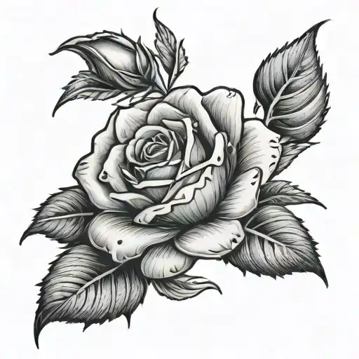 Black Rose Tattoo Depicting Grief