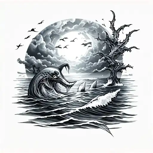 Sleeve With Ocean Themes Spooky