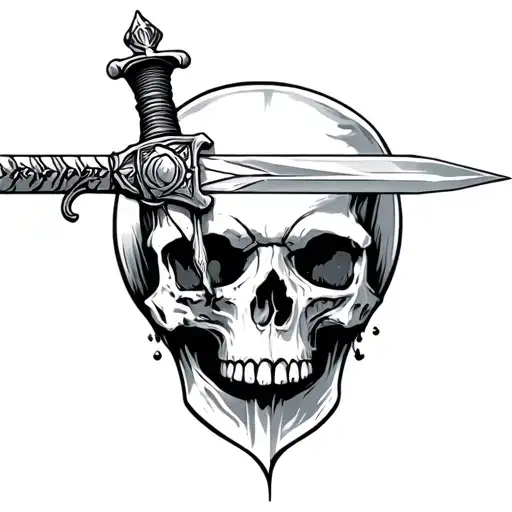 Sword Going Through A Skull