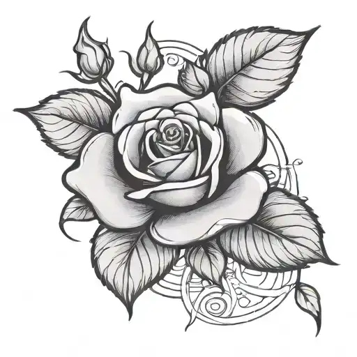 Money Symbol And Rose Stem