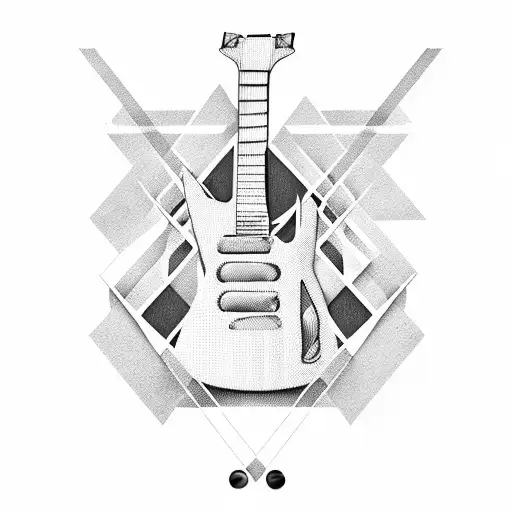 Shredded Guitar With Geometric Shapes