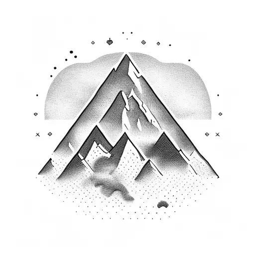 A Mountain Range Silhouette With A Philosophical Quote Written In The Sky