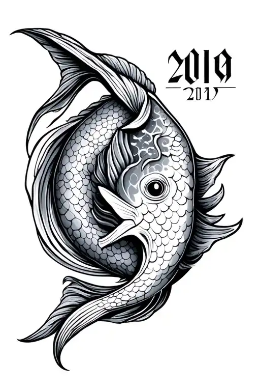 2019 In Roman Numeral Pisces Sign