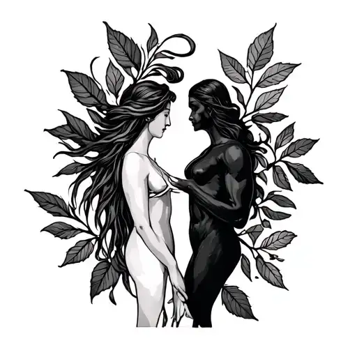 Tarot Cards Strength And Lovers With Leaves