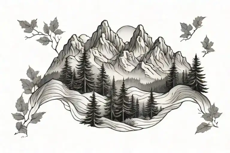 Mountain Range With Trees