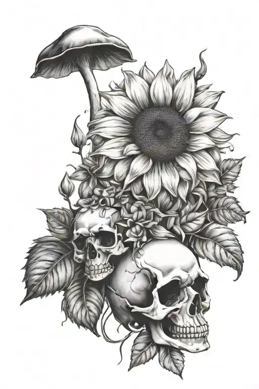 Skull Sunflower Mushroom Growing