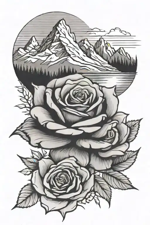 Rose And Mountains Inside