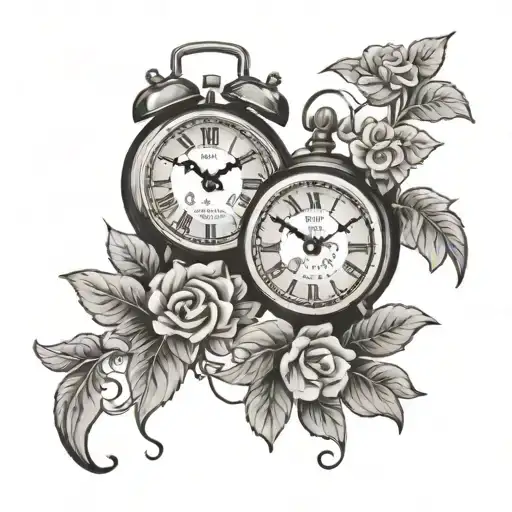 Two Childen Name Written Two Clocks With Date Old Clock Style