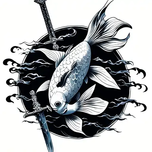 Koi Fish And Sword