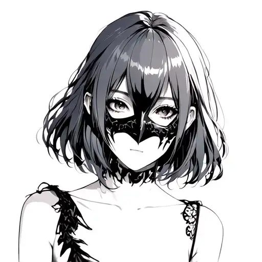 Female Anime Character With Tokyo Ghoul Konicki Ken Mask