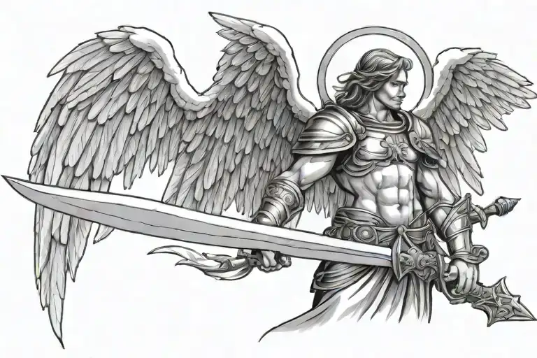 Arch Angel Holding A Sword