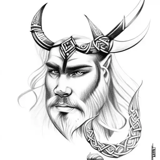 Nordic Viking With Nature