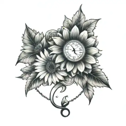 Gerbera And Clock Time