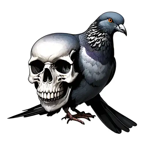 Pigeon With Skull Inside