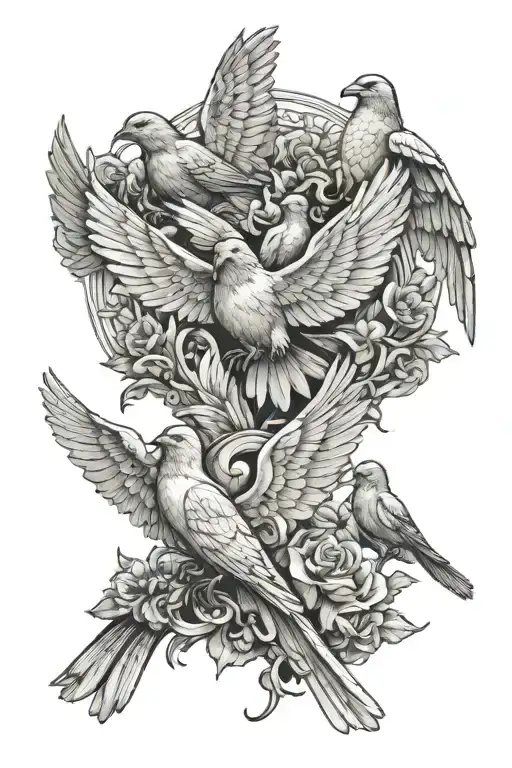 Birds Carrying Angel