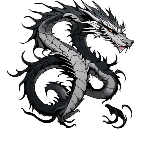 Dragon Wrapping Down Forearm To Back Of Hand Tattoo