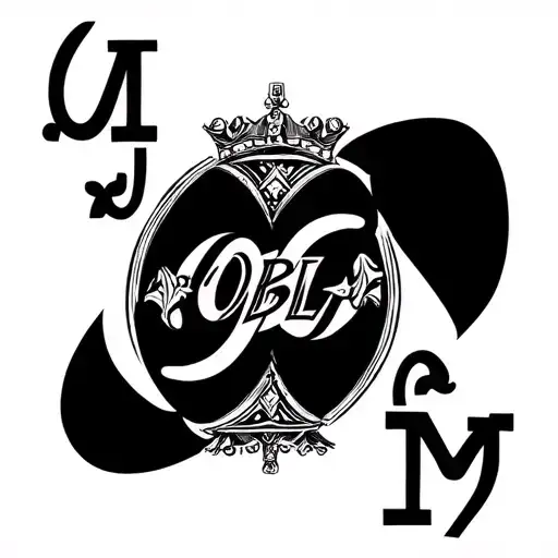Queen Of Spades Symbol With Text 'Oblm'