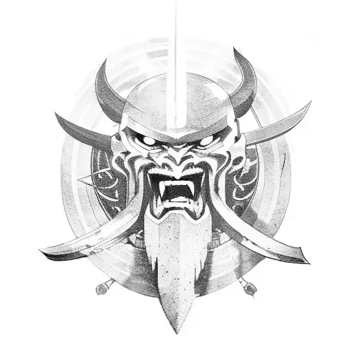 Samurai Fighting Demons