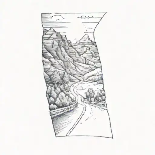 A Road With Mountains In The Background