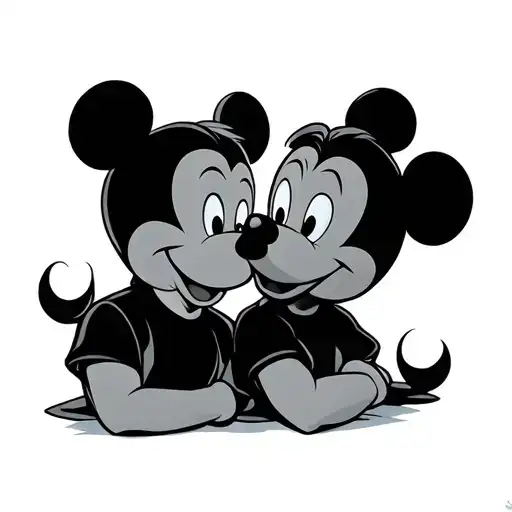 A Tattoo For Identical Twins Men Small Disney Cartoon