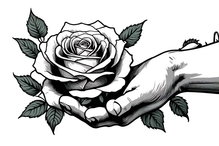 Hand Reaching Rose Growing