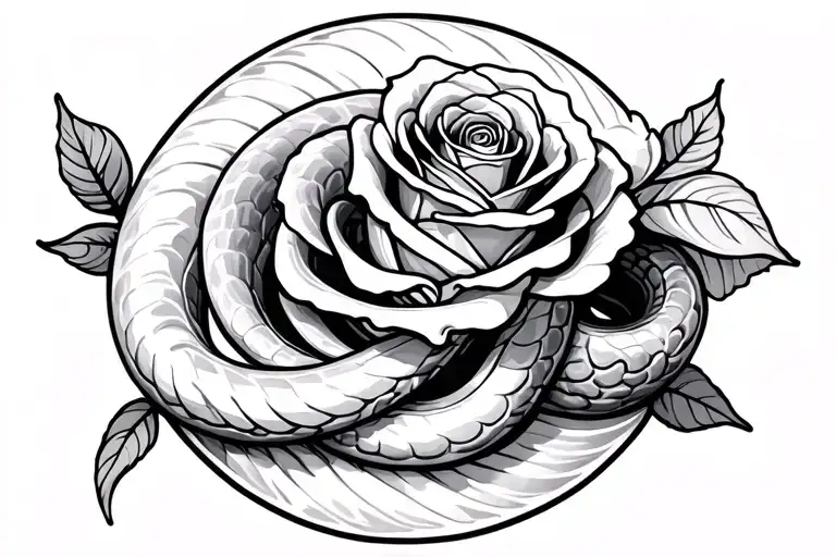 Rose Snake Wrapped Round