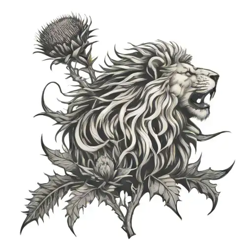 Thistle And Lion Standing