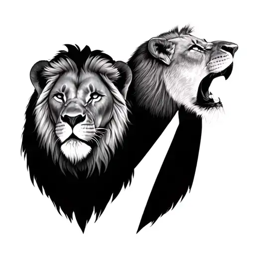 Male And Female Lion