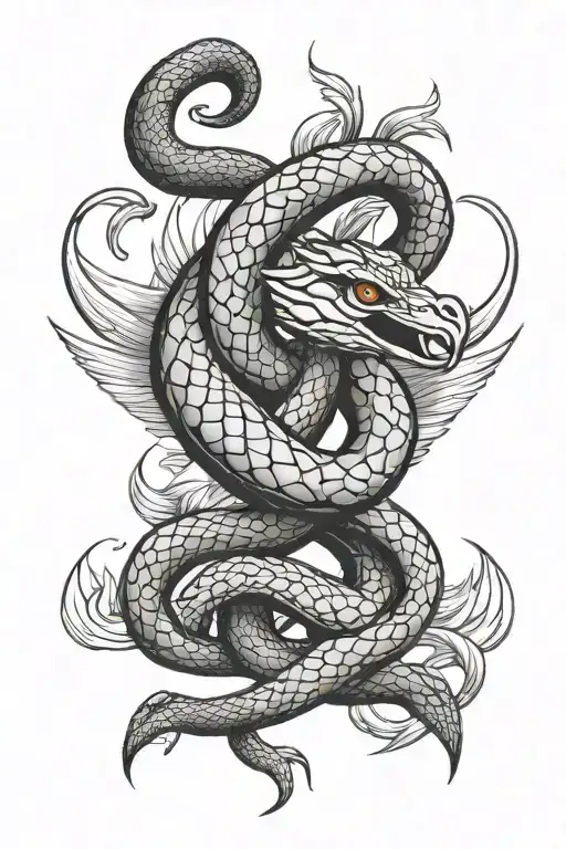 Cobra And Star Sign Intertwined Within