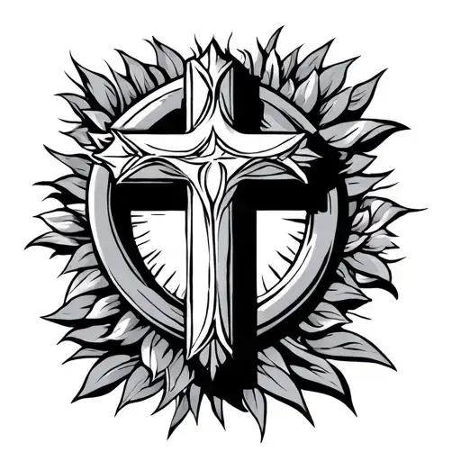 Christian Cross Line Work