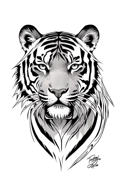 Tiger Hiding Half Sleeve Inspired