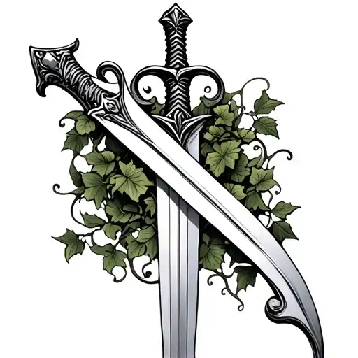 Sword With Ivy Vines Wrapping