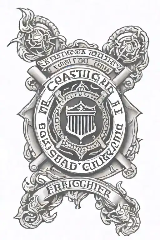 Coast Guard Firefighter Logo Combined