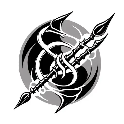 Trident And Cancer Zodiac Sign Incorporated